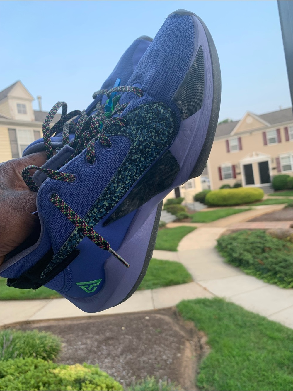 Nike  Purple Athletic Sneakers with Multicolor Laces